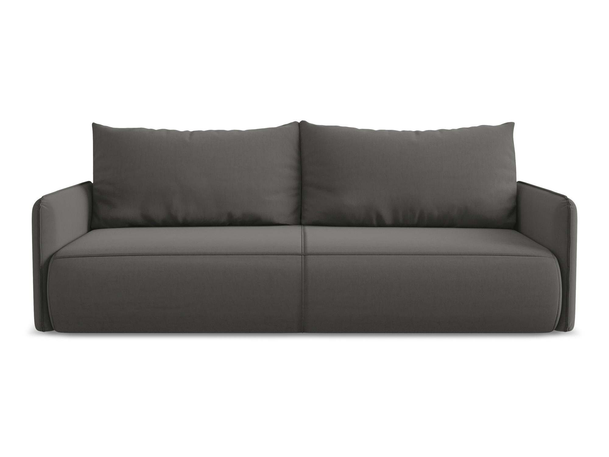3-SITZER SOFA mit Schlaffunktion Samt Stoff Grau - Dunkelgrau/Schwarz, Kunststoff/Textil (216/86/105cm) - Makamii