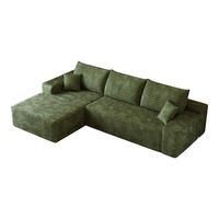 ECKSOFA DE-34857 2-Sitzer Chaiselongue links Grün - Grün, Textil (175/270cm) - ComfortXL