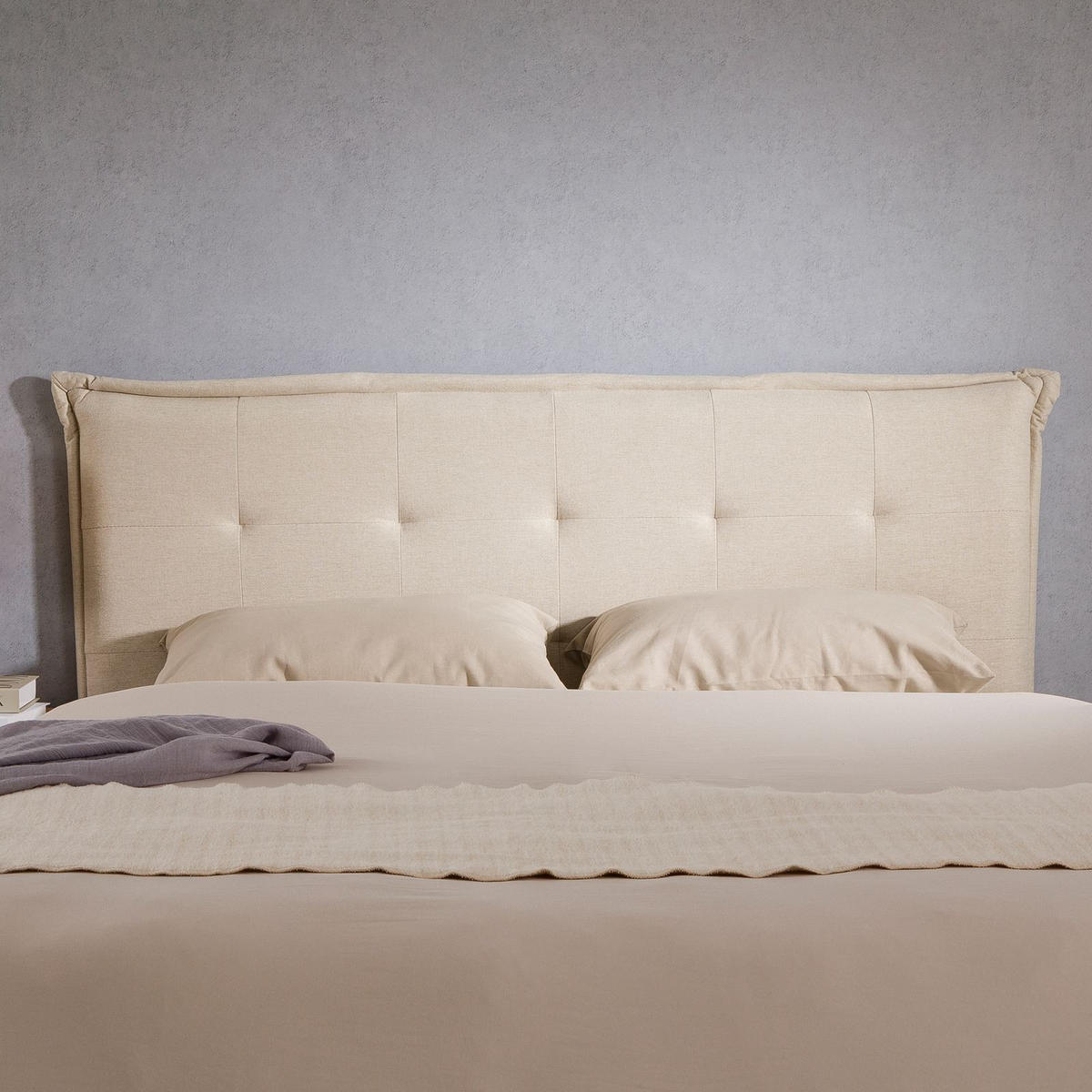 KOPFTEIL EBEYA 120X190 CM - Beige, Textil (121/99/7cm) - IDIMEX