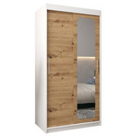 SCHWEBETÜRENSCHRANK 200/100/62 2-türig - Silberfarben/Eiche Artisan, Holz/Kunststoff (100/200/62cm) - Abiks Möbel