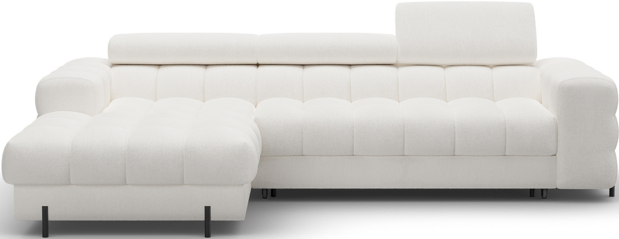 ECKSOFA Neviro L - Weiß (Amore 01) - Weiß, Holzwerkstoff (285/181cm) - Möblo