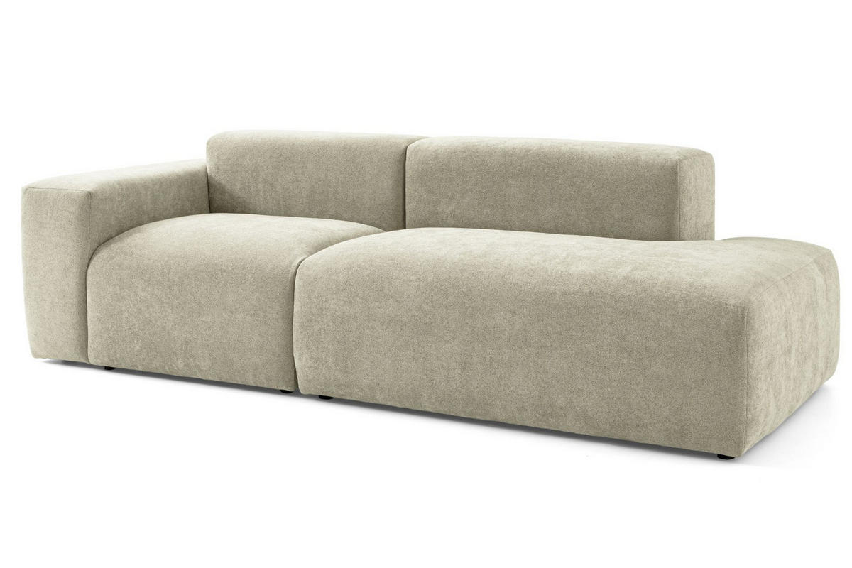 3-SITZER modulares Sofa HEAVEN SET 1 Rechts, Breite 255 cm Webstoff Olivgrün - Schwarz/Olivgrün, Holz/Kunststoff (102/71/255cm) - Muffo