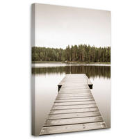 LEINWANDBILD Pier Seewaldblick 80x120cm - Beige, Textil (80/120cm) - Feeby