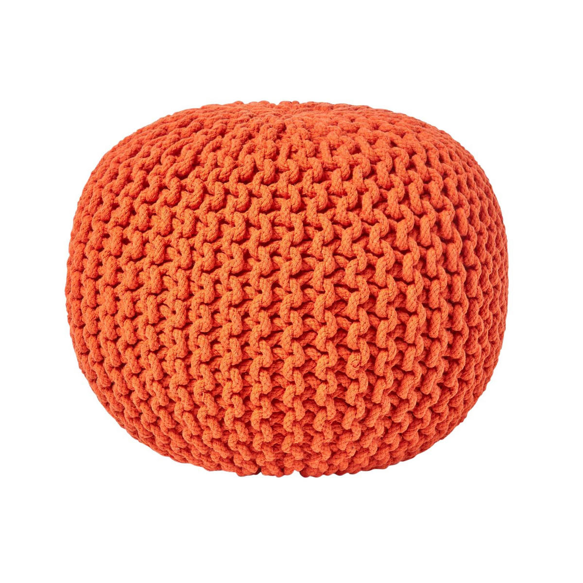STRICK-POUF orange, 40/40/35 cm - Orange, Textil (40/35/40cm) - Homescapes