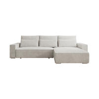 ECKSOFA Alice mit Bettkasten und Schlaffunktion, Cordstoff in L-Form - Creme, Textil (289/184cm)