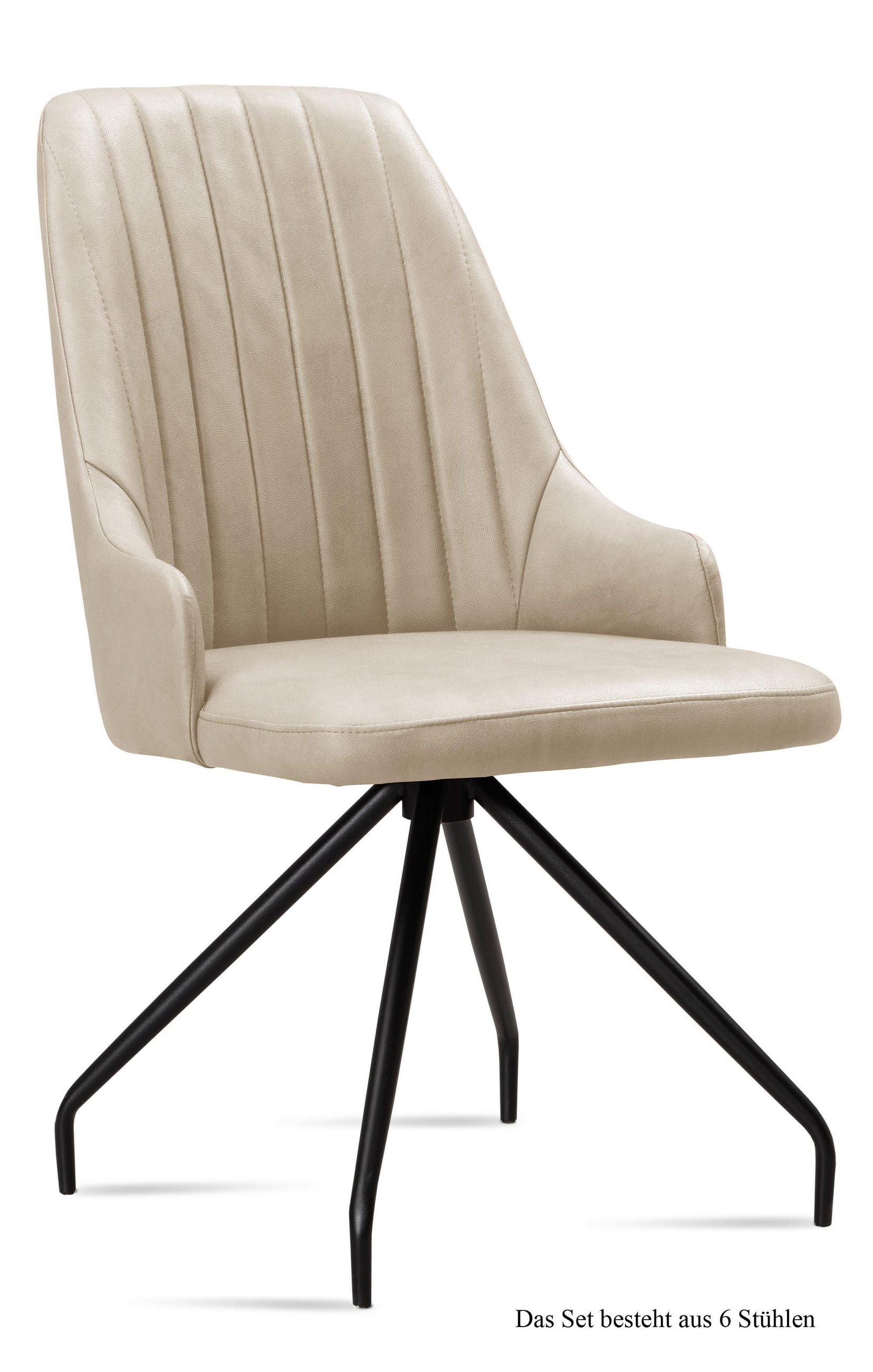 ESSZIMMERSTUHL (6er-Set) Dilara 52x91x60 Schwarz/Natur - Schwarz/Naturfarben, Kunststoff (60/91/52cm) - 58aufmkessel