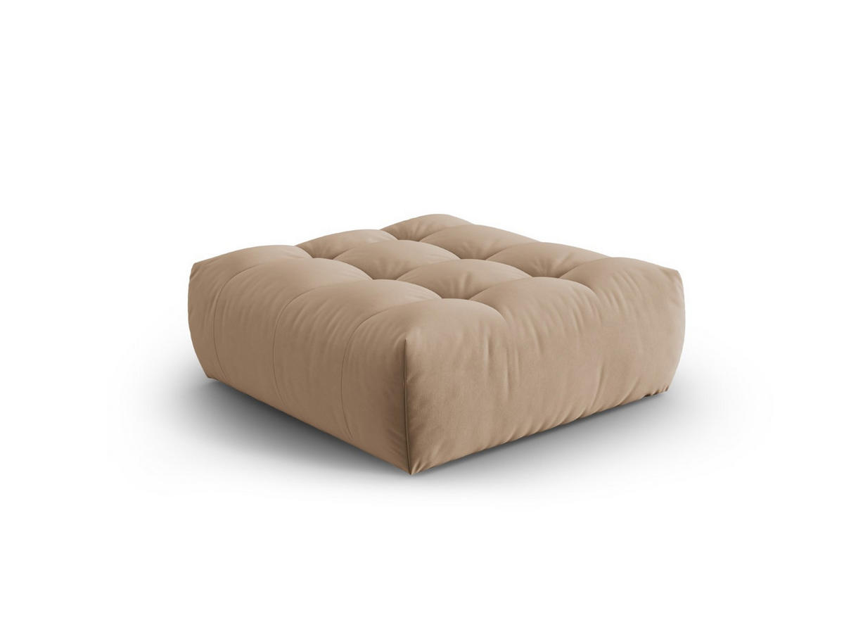 POUF Bloom aus Samt sandfarben - Sandfarben, Textil (101/42/110cm) - Micadoni