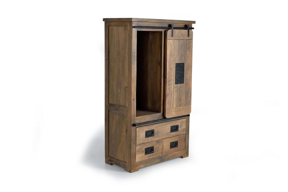 HIGHBOARD aus Mangoholz und Metall - Braun, Holz (45/150/90cm) - Giner y Colomer