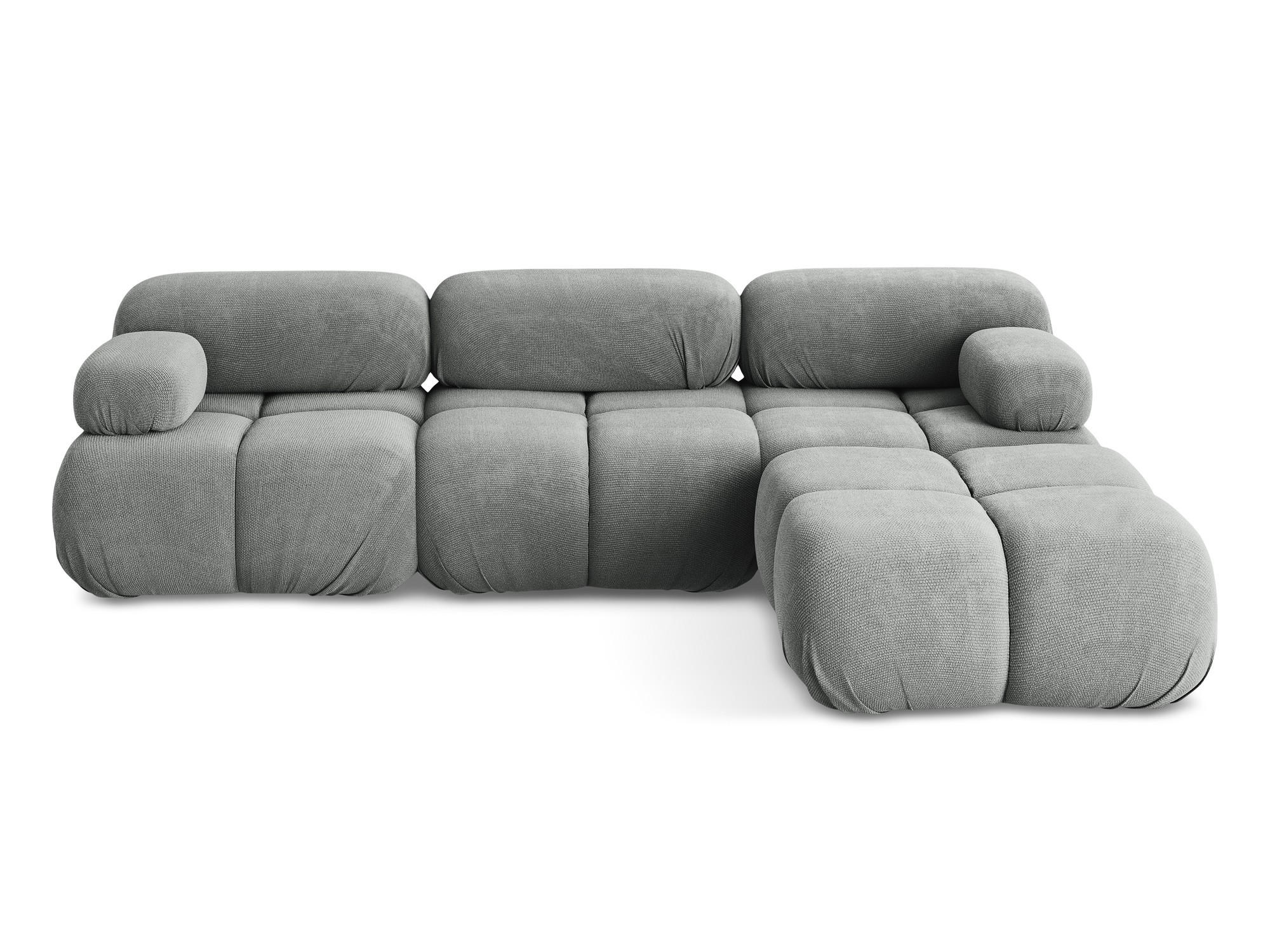 ECKSOFA Beidseitig Chenille Stoff Grau - Blau/Schwarz, Kunststoff/Textil (285/191cm) - Makamii