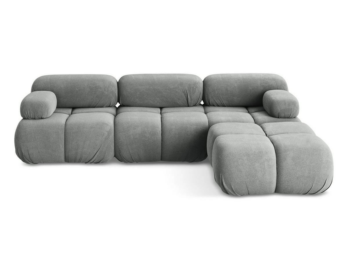 ECKSOFA Beidseitig Chenille Stoff Grau - Blau/Schwarz, Kunststoff/Textil (285/191cm) - Makamii