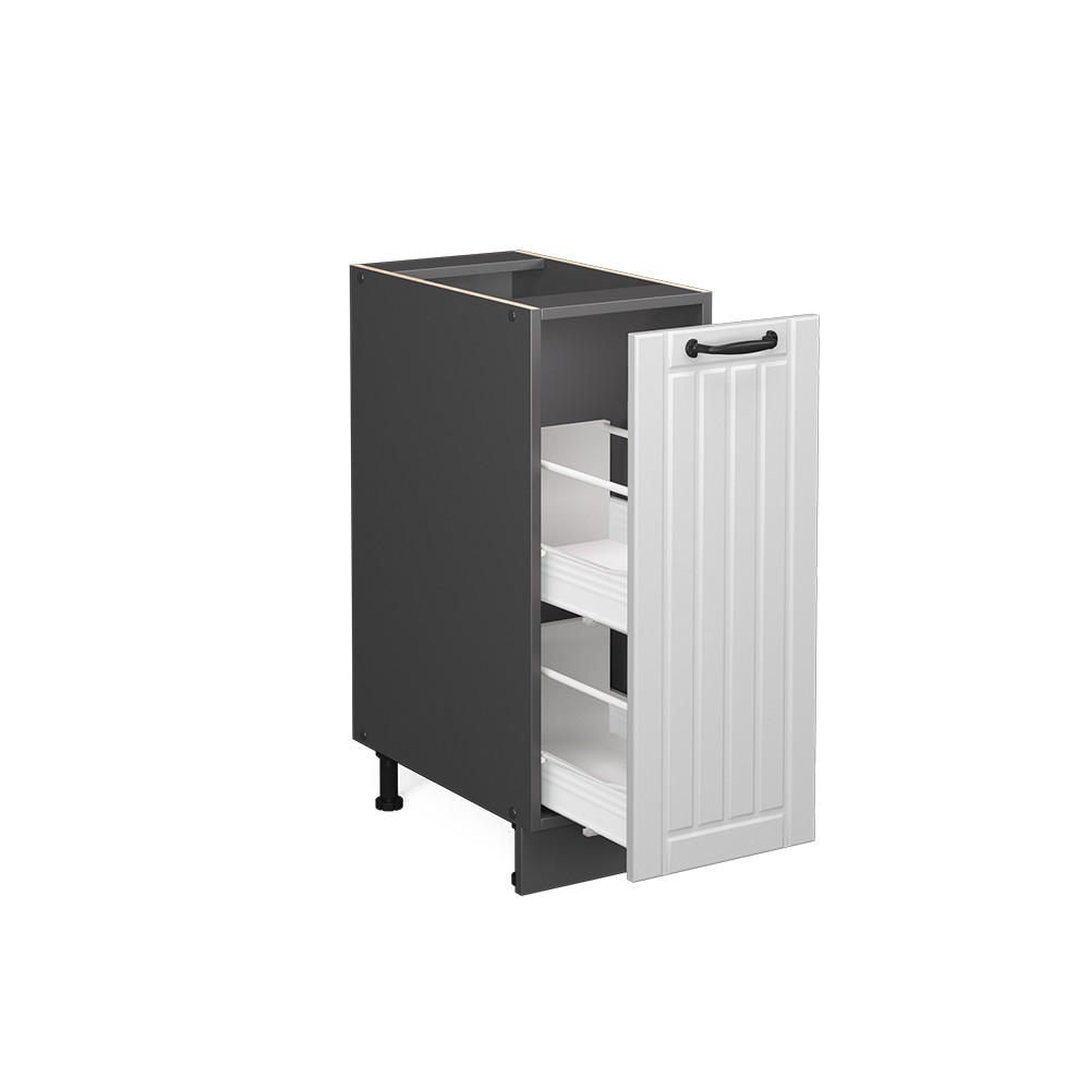 APOTHEKERUNTERSCHRANK Fame-Line Weiß Landhaus 30 cm ohne AP - Anthrazit/Weiß, Holzwerkstoff (30/82/51.6cm) - Vicco