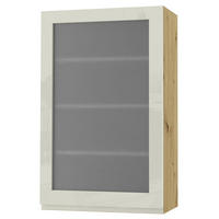HÄNGESCHRANK Florence W4S/60 Eiche Artisan / RAL 1013 perlweiß HG 60 / 32,5 / 96cm - Türanschlag rechts - Weiß Hochglanz/Eiche Artisan, Holz/Holzwerkstoff (60/96/32.5cm) - Feldmann-Wohnen