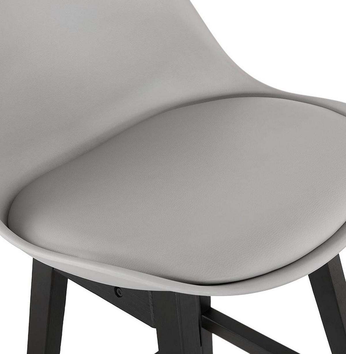 BARHOCKER Kunstleder Eichenholzgestell Sitzhöhe 65cm Skandi-Stil MIRANOX MINI, Grau-Schwarz 56x48x102 cm - Schwarz/Grau, Eichenholz/Kunststoff (48/102/56cm) - KADIMA DESIGN
