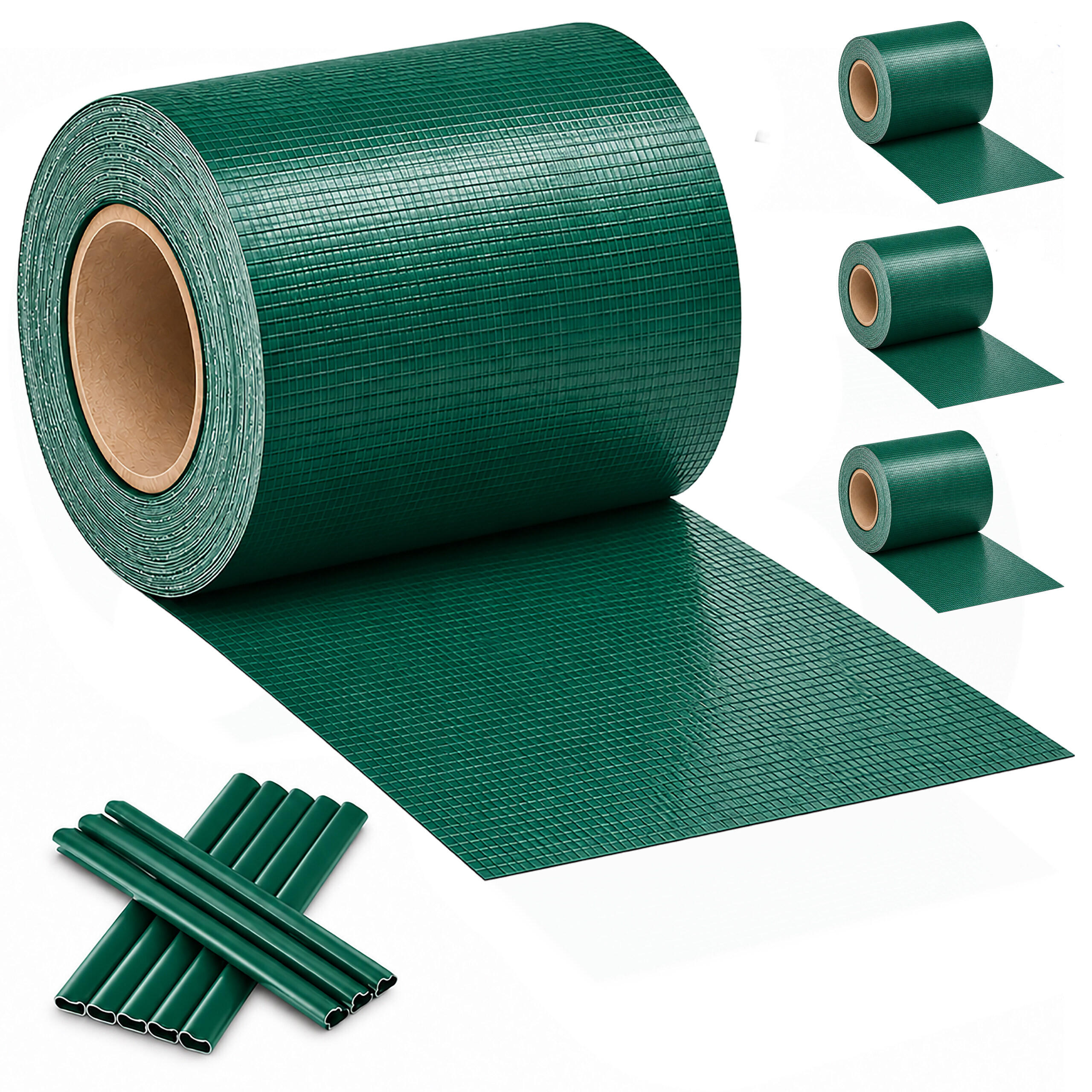 SICHTSCHUTZSTREIFEN Grün 4er-Pack PVC - Dunkelgrün, Kunststoff (19cm) - Relaxdays