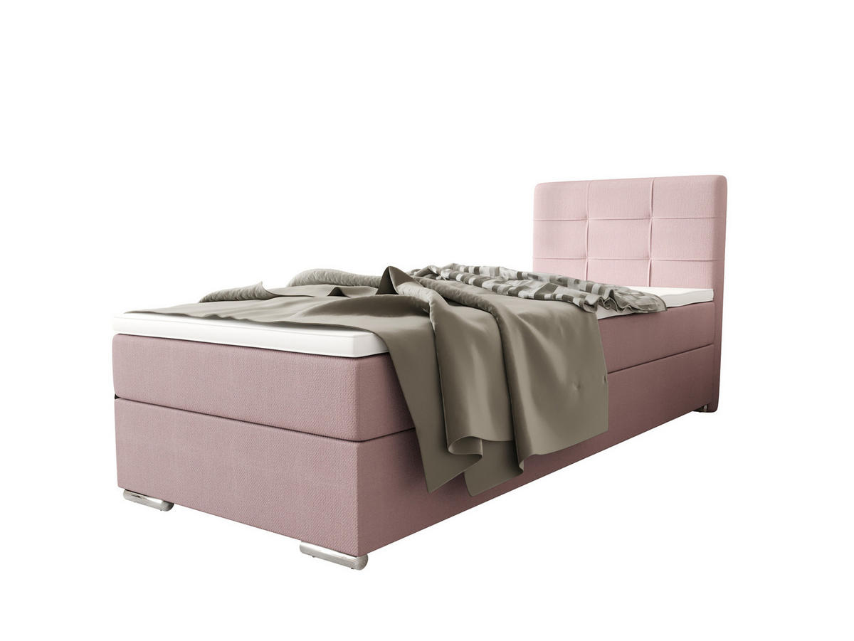 BOXBETT ZILANO 1 mit Matratze H3 und Topper 80x200 Cosmic 14 - Pink, Holz/Textil (80/200cm) - Bedante