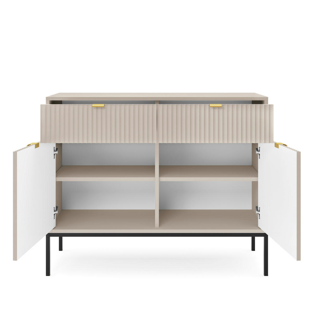 SIDEBOARD NANAIMO KOM2-2D2S Profilierte Fronten, Kaschmir - Kaschmir, Holzwerkstoff/Kunststoff (104/83/39cm) - Komodee