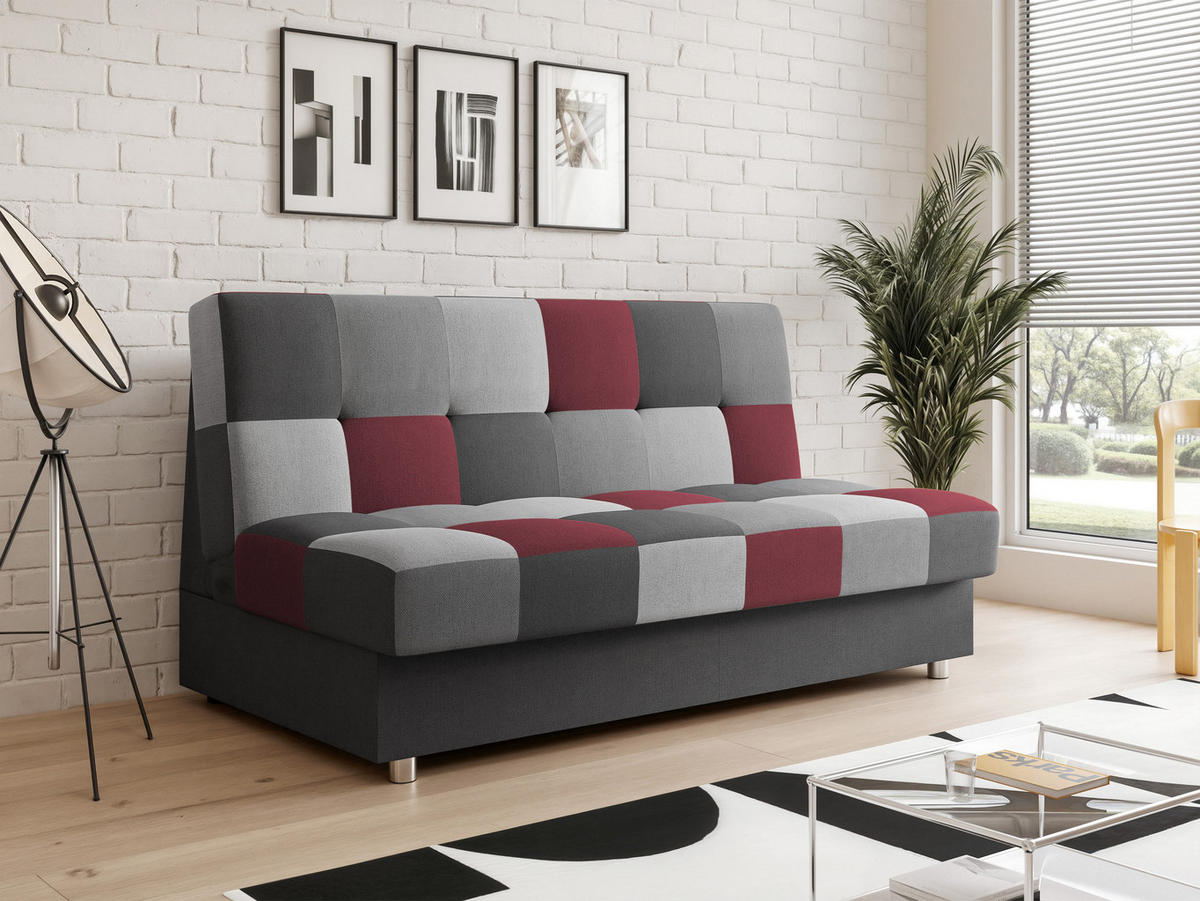 SCHLAFSOFA SKAL mit Bettkasten Anthrazit/Rot - Anthrazit/Rot, Holzwerkstoff/Kunststoff (200/85/90cm) - Idohome