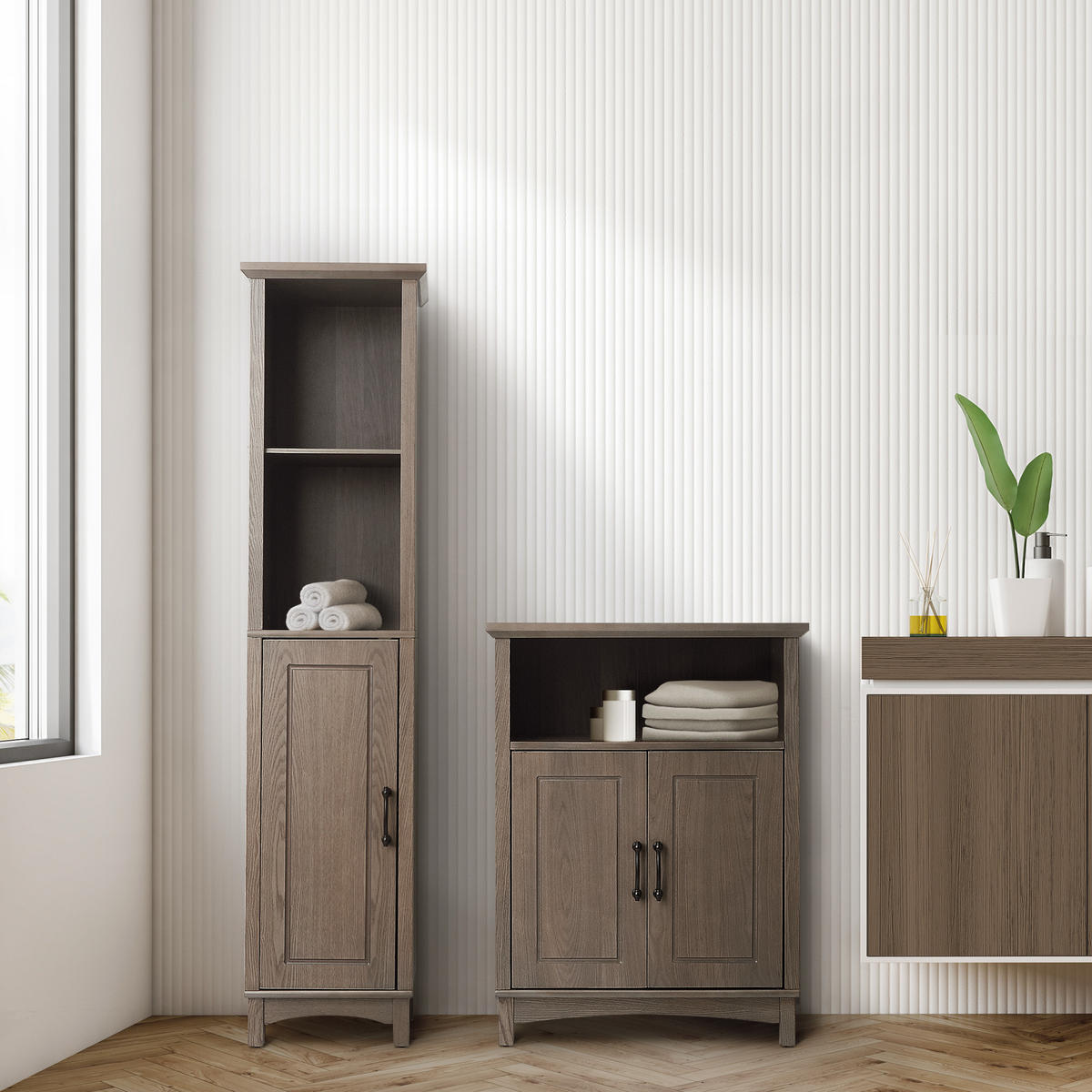 HOCHSCHRANK Bräunen - Braun, Holzwerkstoff (38.1/160/33cm) - Teamson Home
