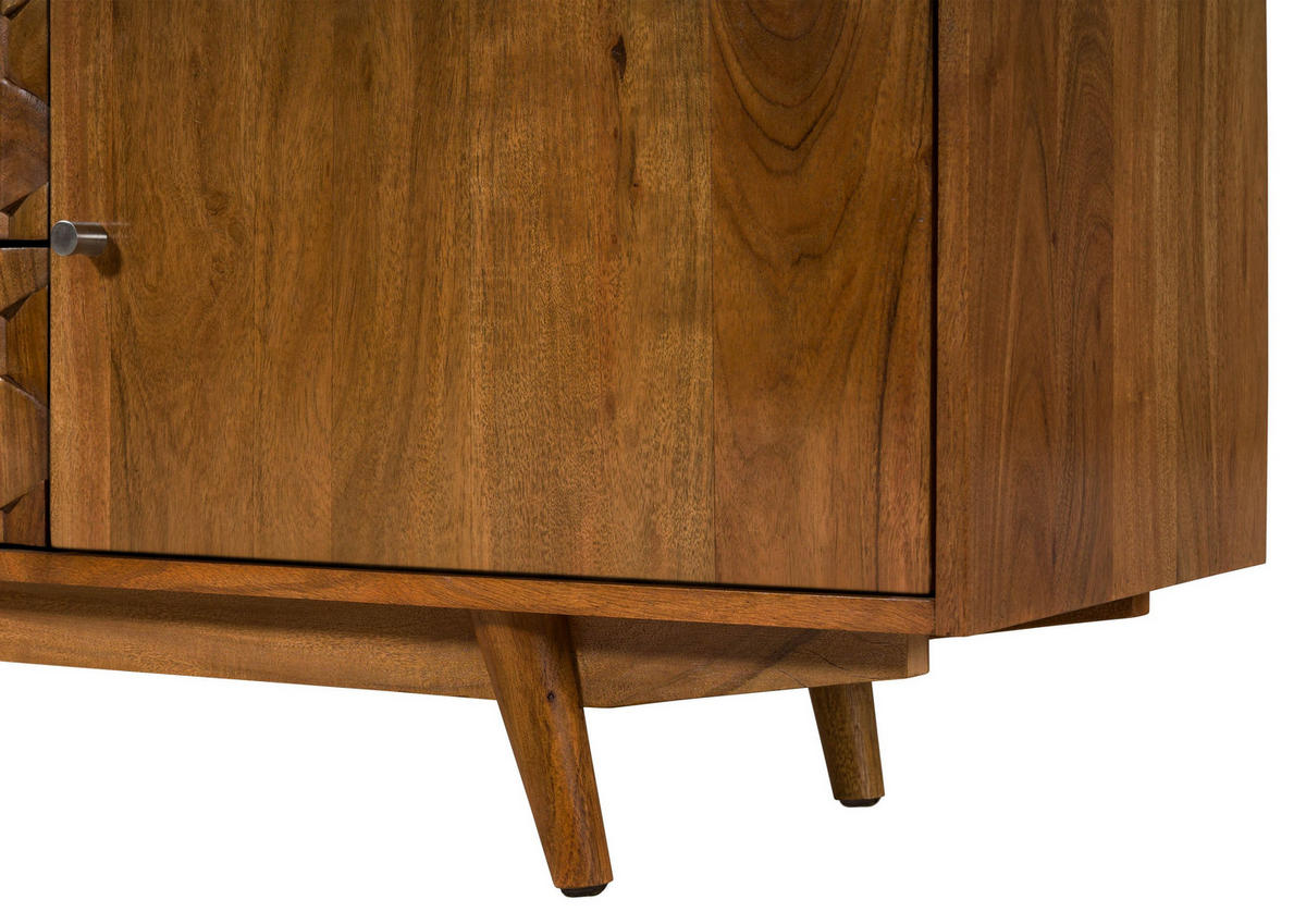 TV-BOARD Akazie 220x40x49 natur lackiert MOSAYK #120 - Braun, Holz (220/49/40cm) - Massivmoebel24
