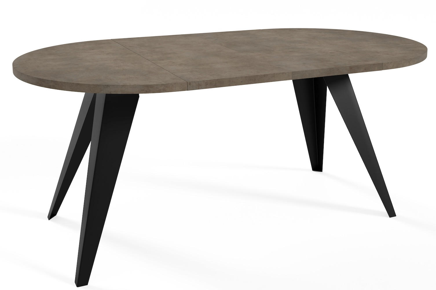 ESSTISCH Alba Chicago Concrete Dunkelgrau / Schwarz 120/196 / 120 / 76cm - Dunkelgrau/Schwarz, Holz/Holzwerkstoff (120/120/76cm) - Feldmann-Wohnen