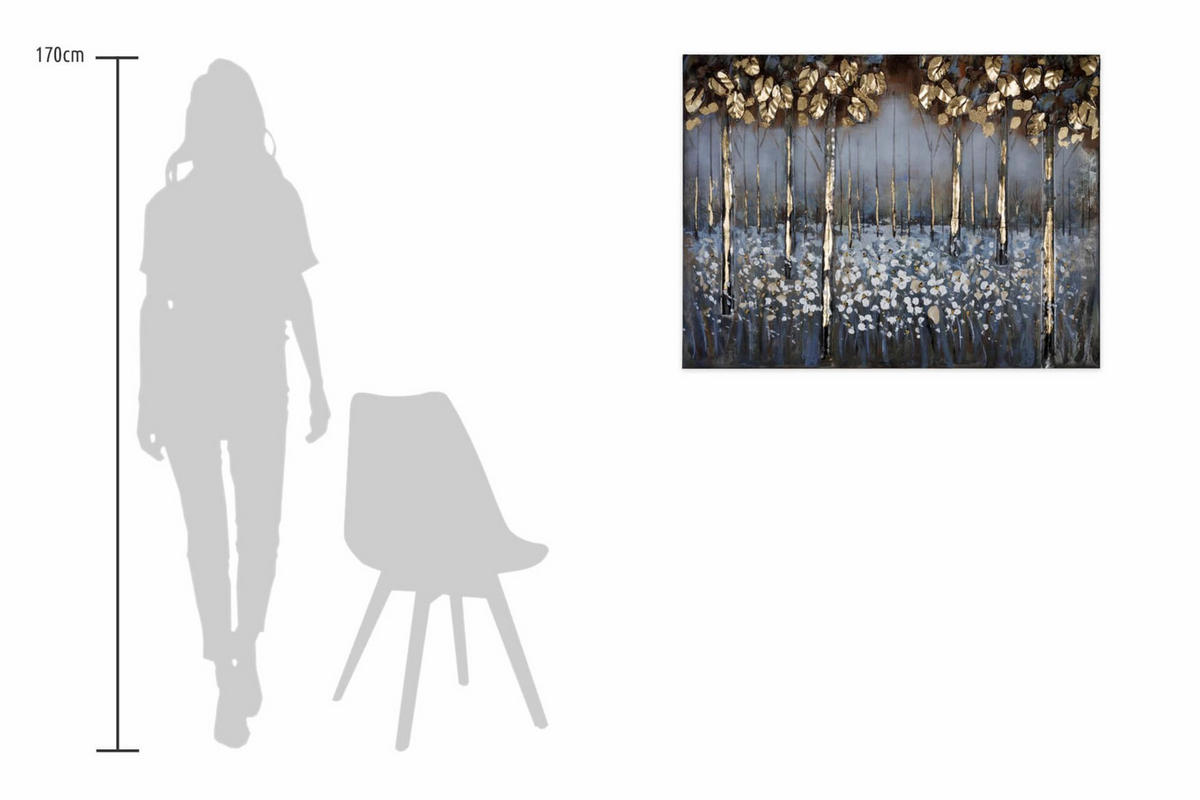 METALLBILD Weiß 100/70 cm - Weiß, Metall (4.2/70cm) - KUNSTLOFT