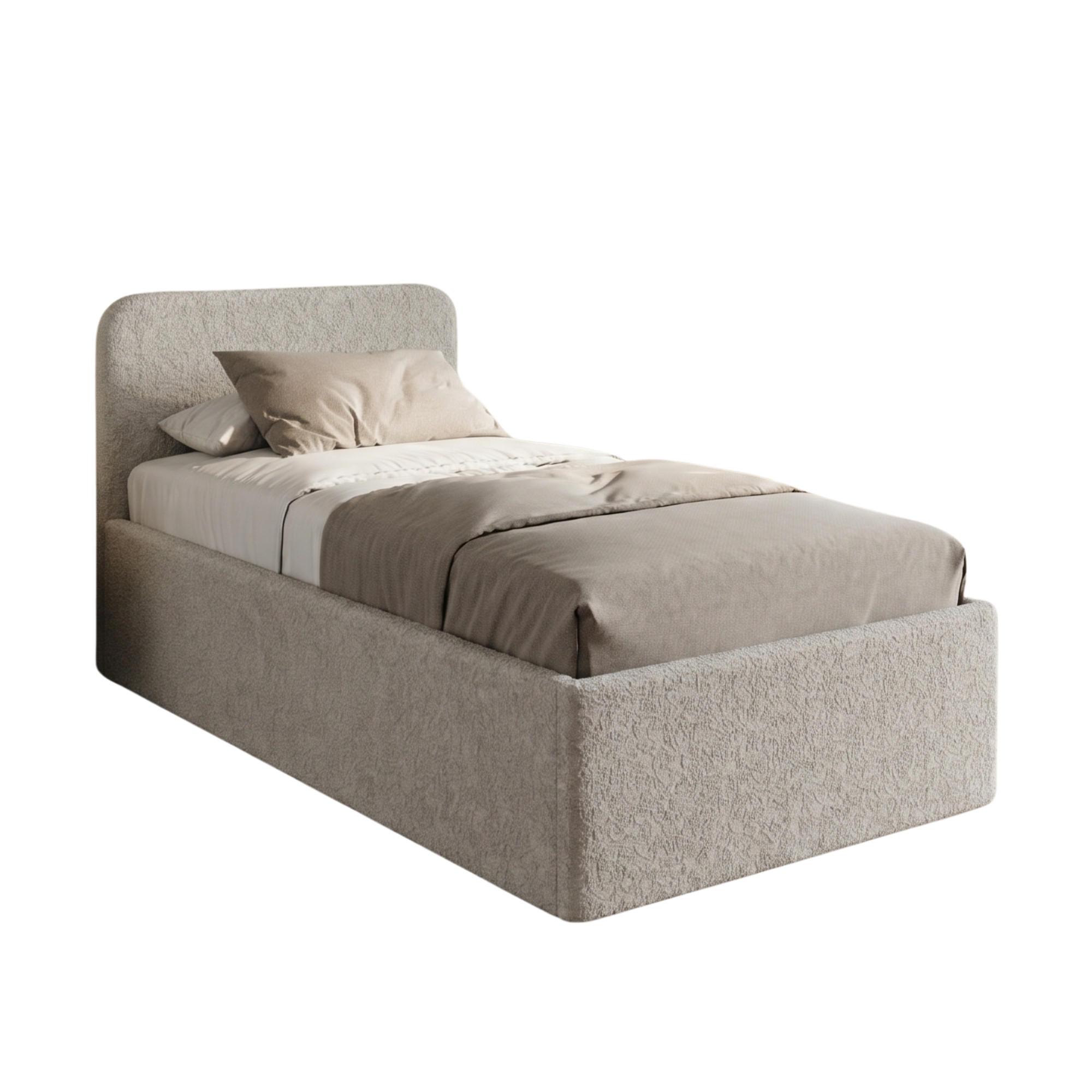 POLSTERBETT 100x200 cm Bouclé Silber - Silberfarben, Textil (100/200cm) - Home Collective