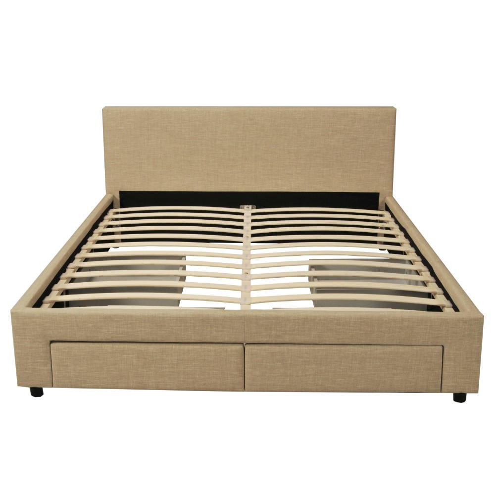 BETT LUGANO mit Schubladen/ Bett 140x190 - Beige - Beige, Holzwerkstoff (140/190cm) - Weber Industries