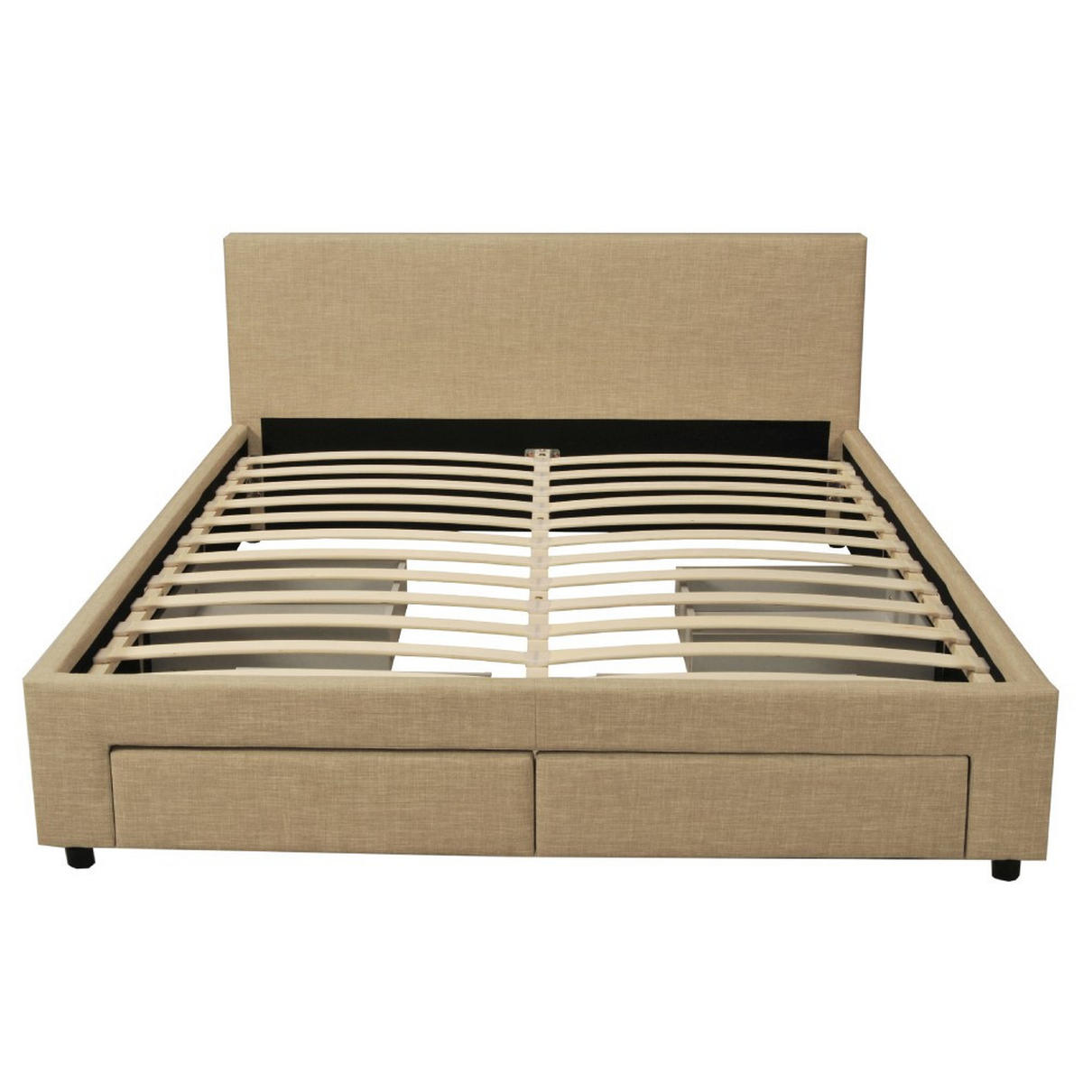 BETT LUGANO mit Schubladen/ Bett 160x200 - Beige - Beige, Holzwerkstoff (160/200cm) - Weber Industries