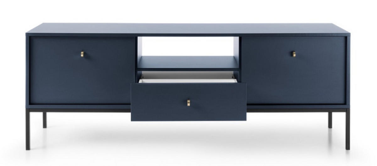 TV-LOWBOARD Granat Monako Ständer Schwarz - Blau, Holzwerkstoff (153.4/56.2/39cm) - Sepro Meble