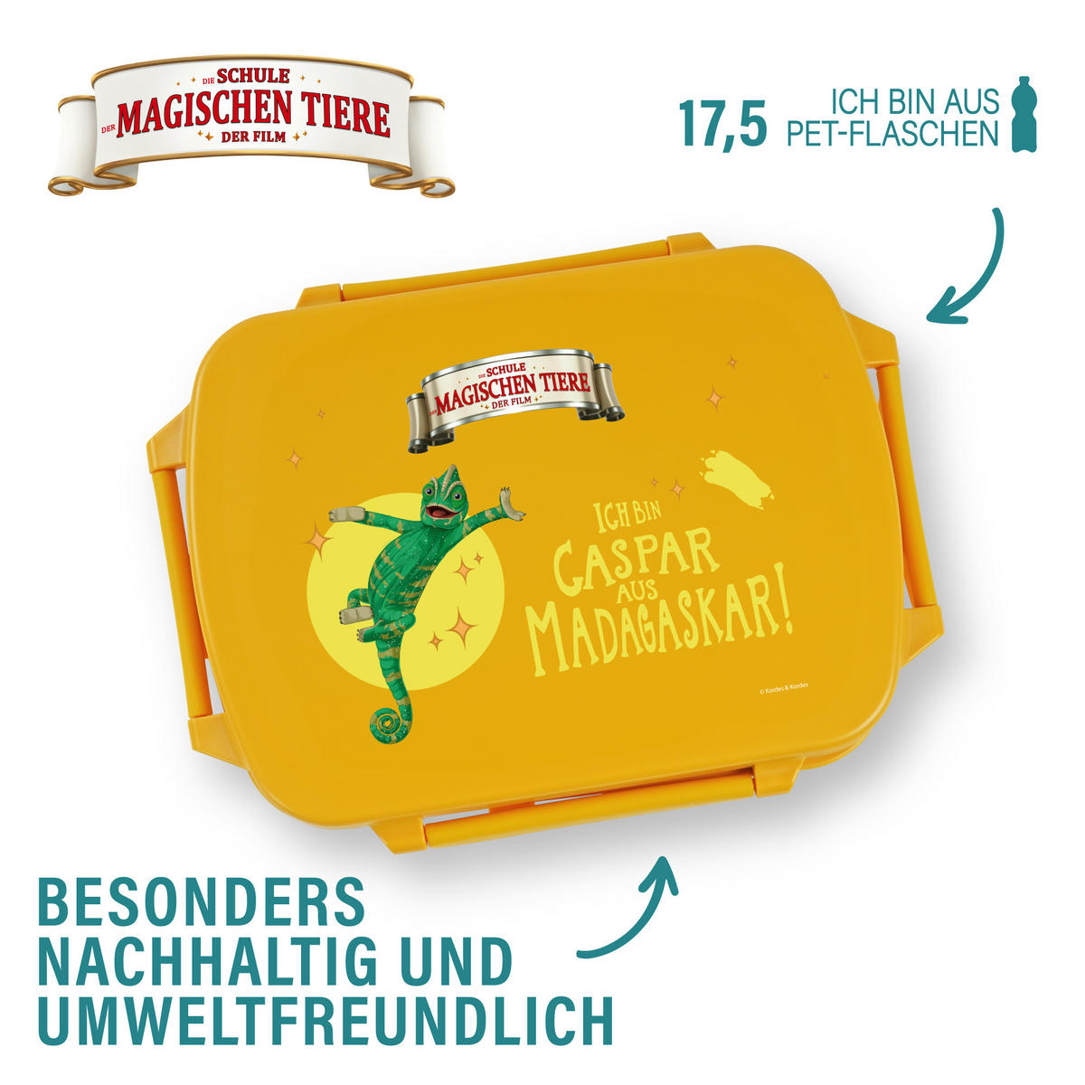 BROTDOSE Kinder mit Fächern - Gelb, Kunststoff (15.5/7.2/20.3cm)