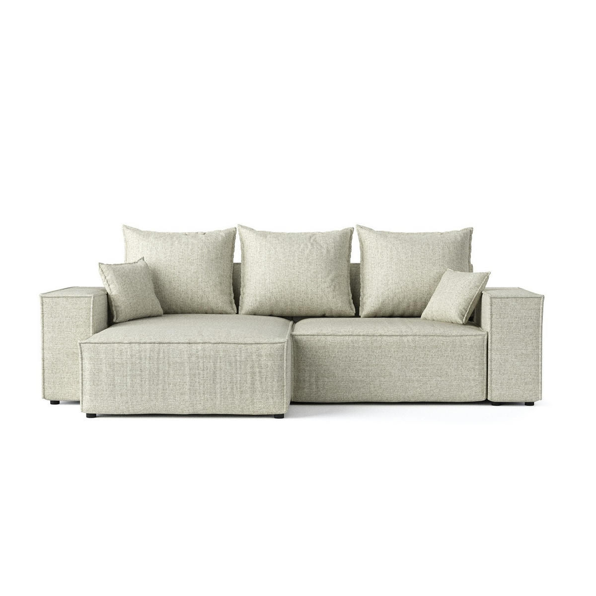 ROHOVÁ SEDAČKA SENSO, textil, Béžová - černá/béžová, dřevo/kompozitní dřevo (255/148cm) - AltaBeds