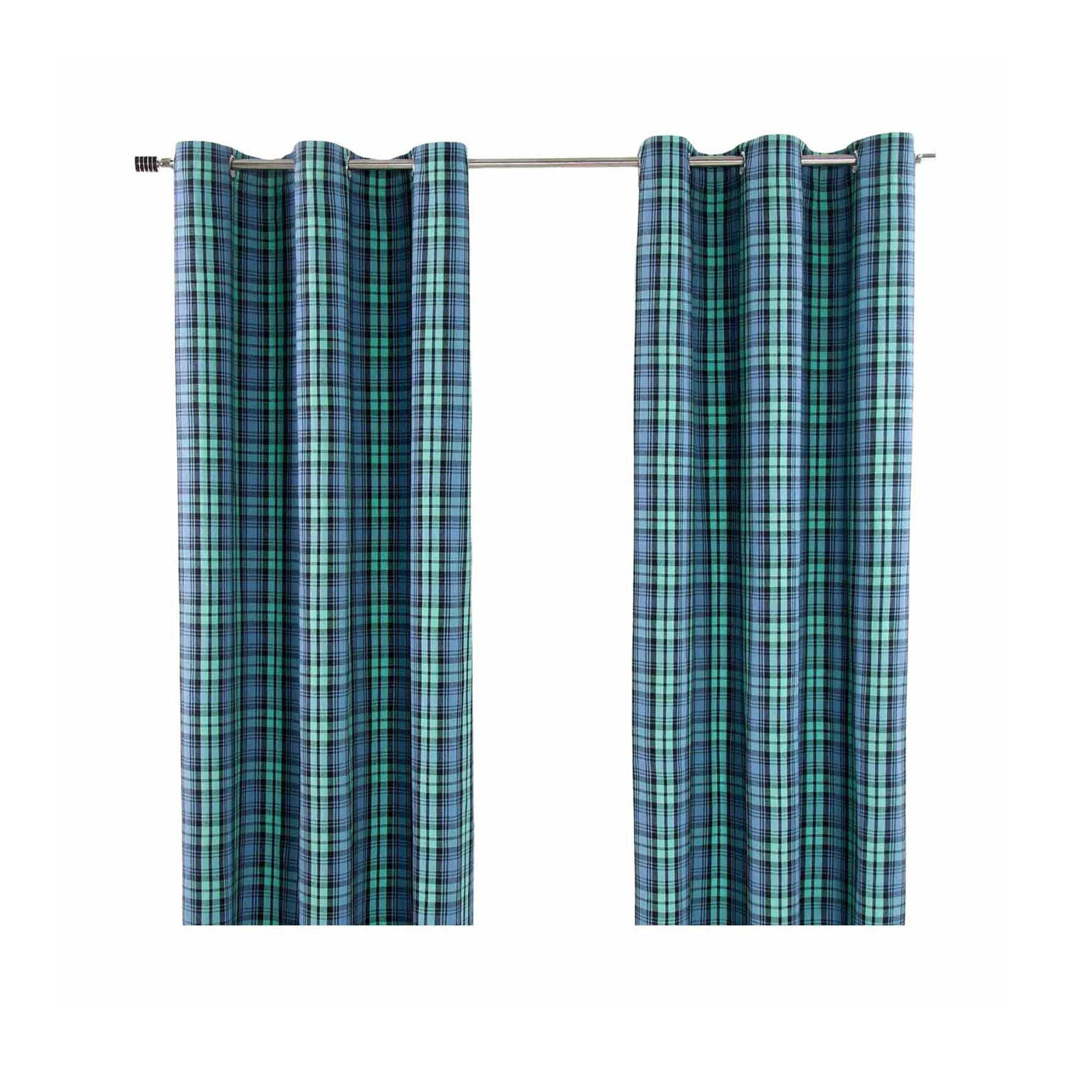 ÖSENVORHANG Schottenkaro Blackwatch blickdicht 2er-Set, 137/182 cm - Blau, Textil (137/182cm) - Homescapes