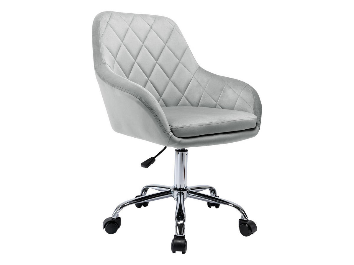 DREHSTUHL Muz 1018-1 - Silberfarben/Grau, Textil/Metall (59/92/59cm) - MIRJAN24