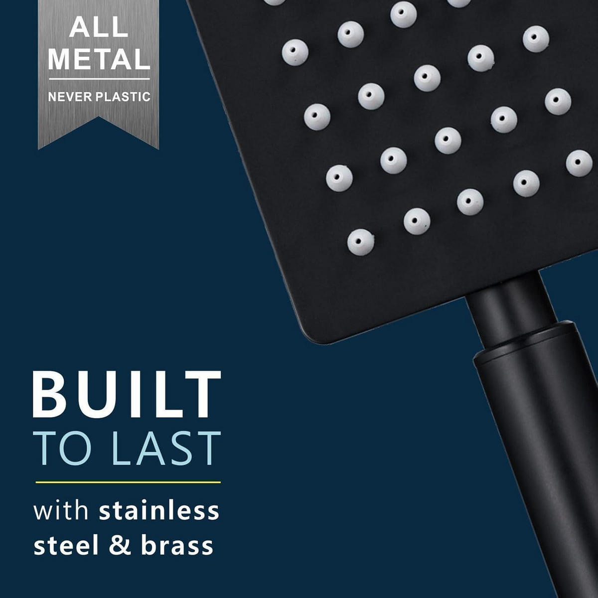 HANDBRAUSE Komplett aus Metall Schwarz - Schwarz, Metall (8/12.7/23cm)