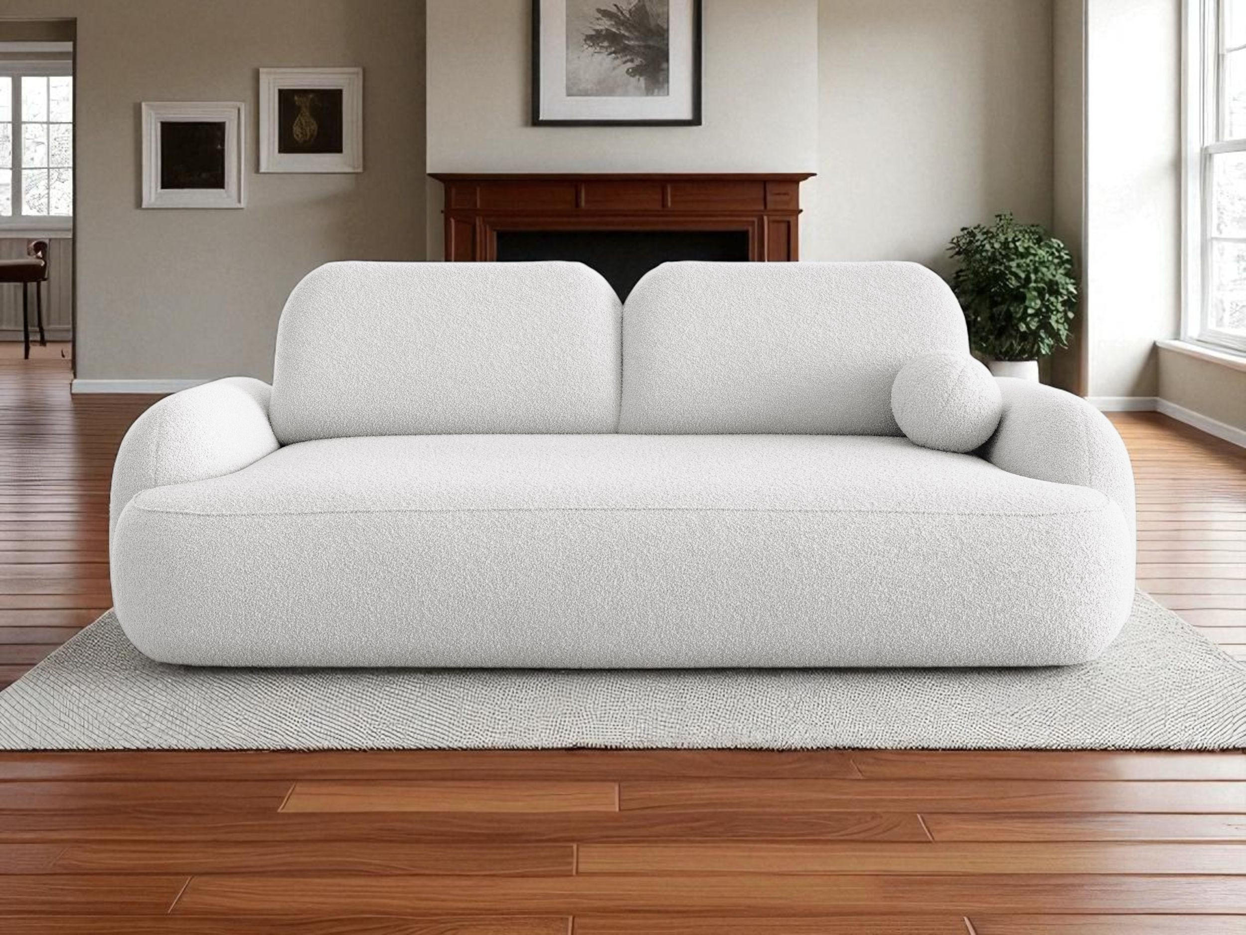 SOFA MOLLY mit Schlaffunktion TERRA FROTTE 00 mit Stauraum - Weiß, Textil (121/94/255cm) - Bedante
