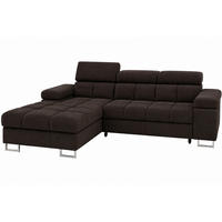 ECKSOFA COMODO Links mit Schlaffunktion & Bettkasten Schokobraun - Dunkelbraun, Textil (203/271cm) - KS Home Concept