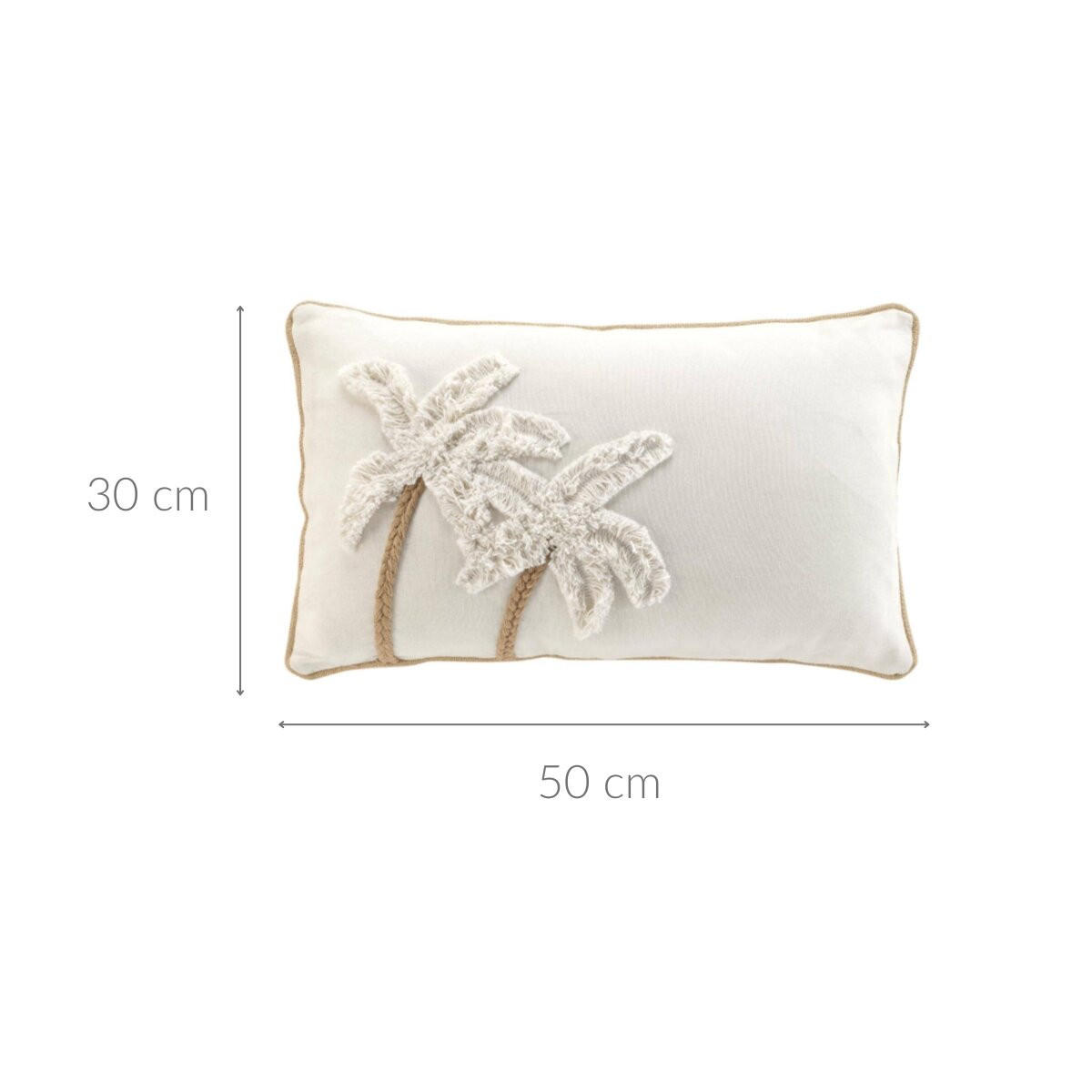 DEKOKISSEN Baumwolle Palme 30/50 cm - Beige, Naturmaterialien (30/50cm) - Douceur d´intérieur