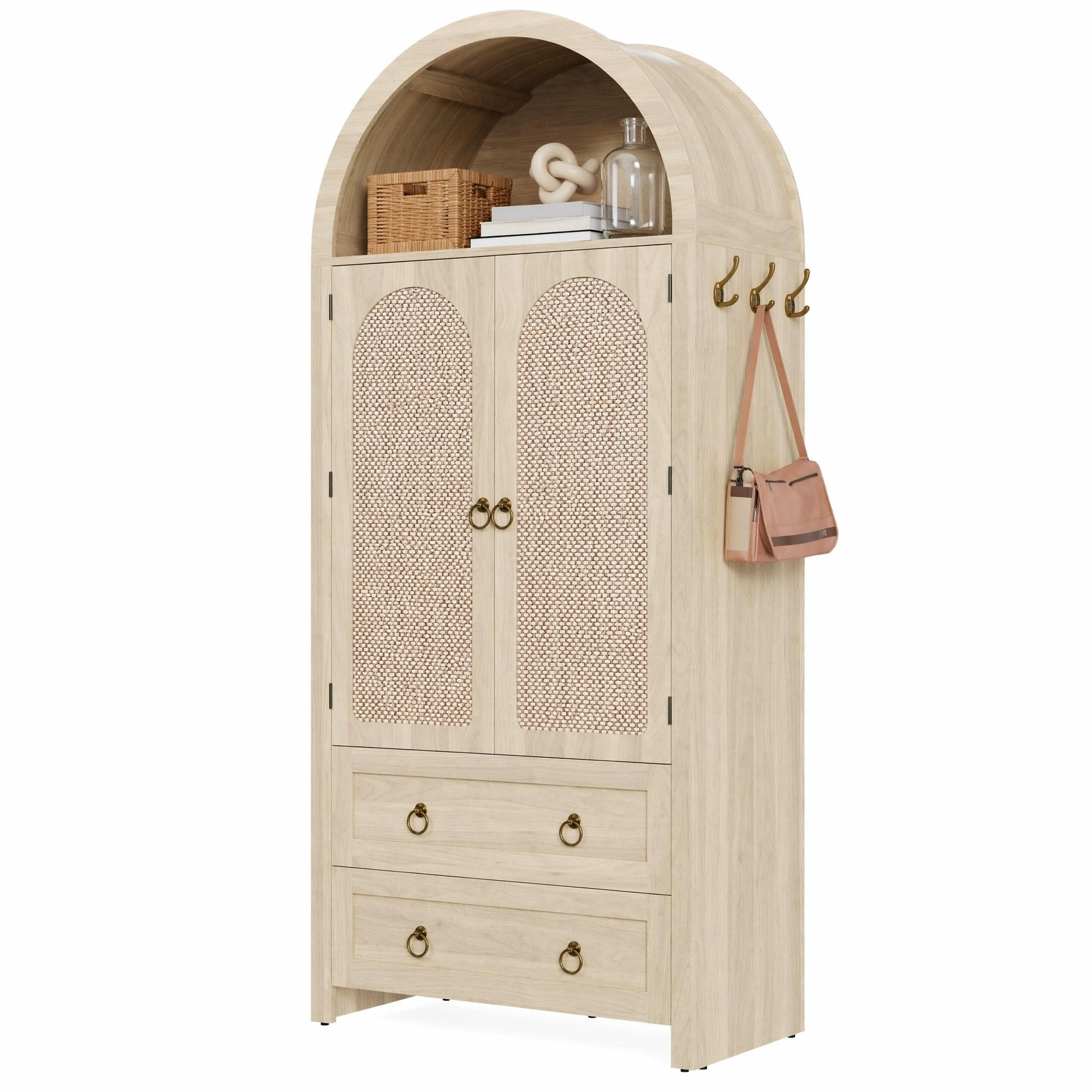 BÜCHERREGAL in Eichenfarben Aufbewahrungsschrank mit Doppelschubladen für Wohn- und Schlafzimmer, B80/T40/H180 cm - Eichefarben, Holzwerkstoff/Metall (80/180/40cm) - STILVORA