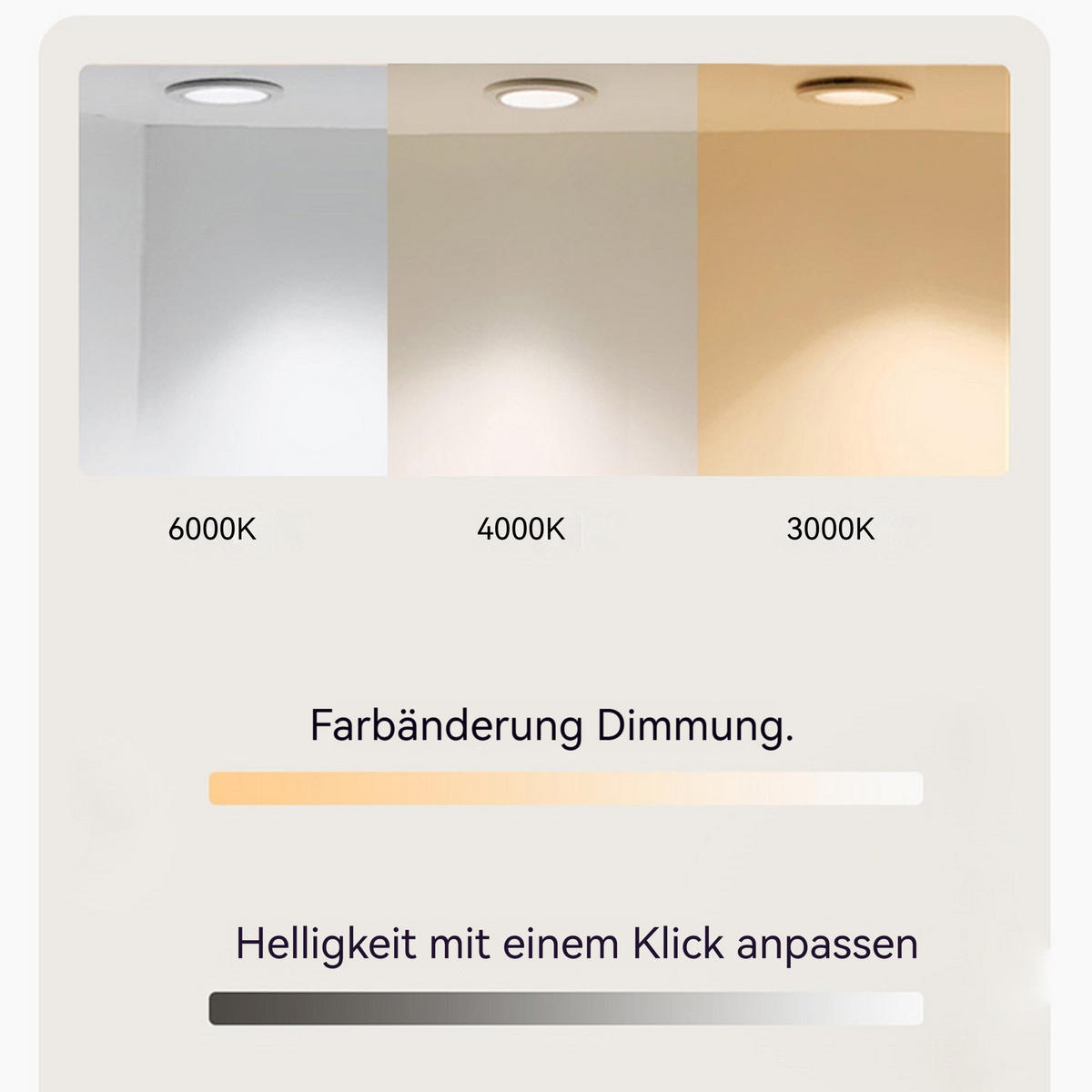 RUNDER LED Badezimmerspiegel 70cm Silber, 3 Lichtfarben dimmbar mit Entspiegelung - Silberfarben, Glas (70/3/70cm) - Modfu