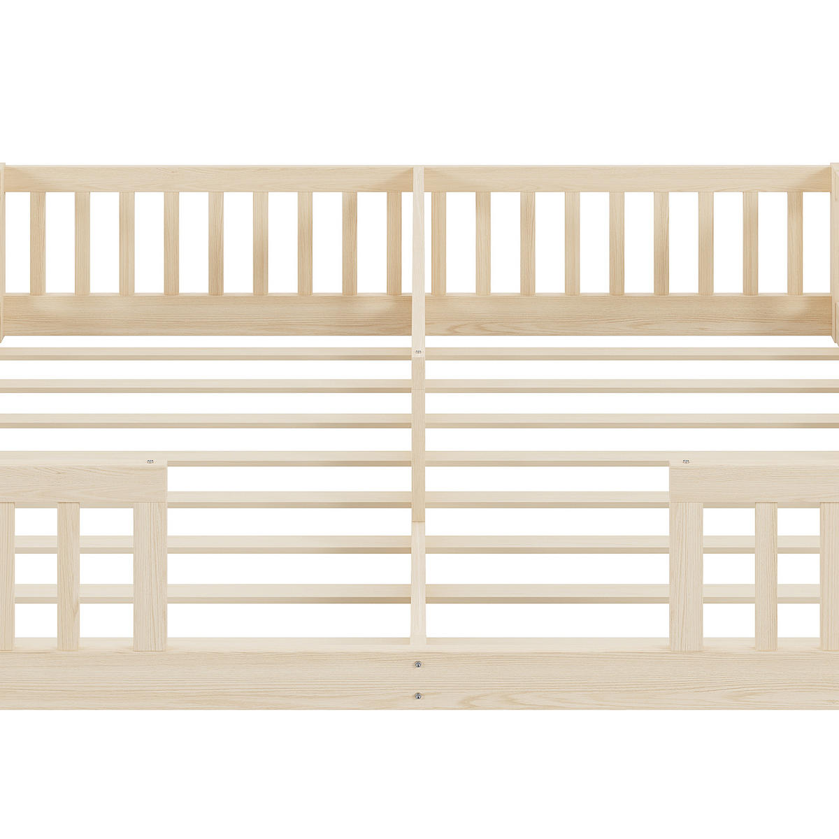 KINDERBETT 90/200 cm & 90/200 cm in Natur mit Sicherheitsgitter Kiefernholz Minimalistisches Design - Naturfarben, Holzwerkstoff (90/200cm) - STILVORA
