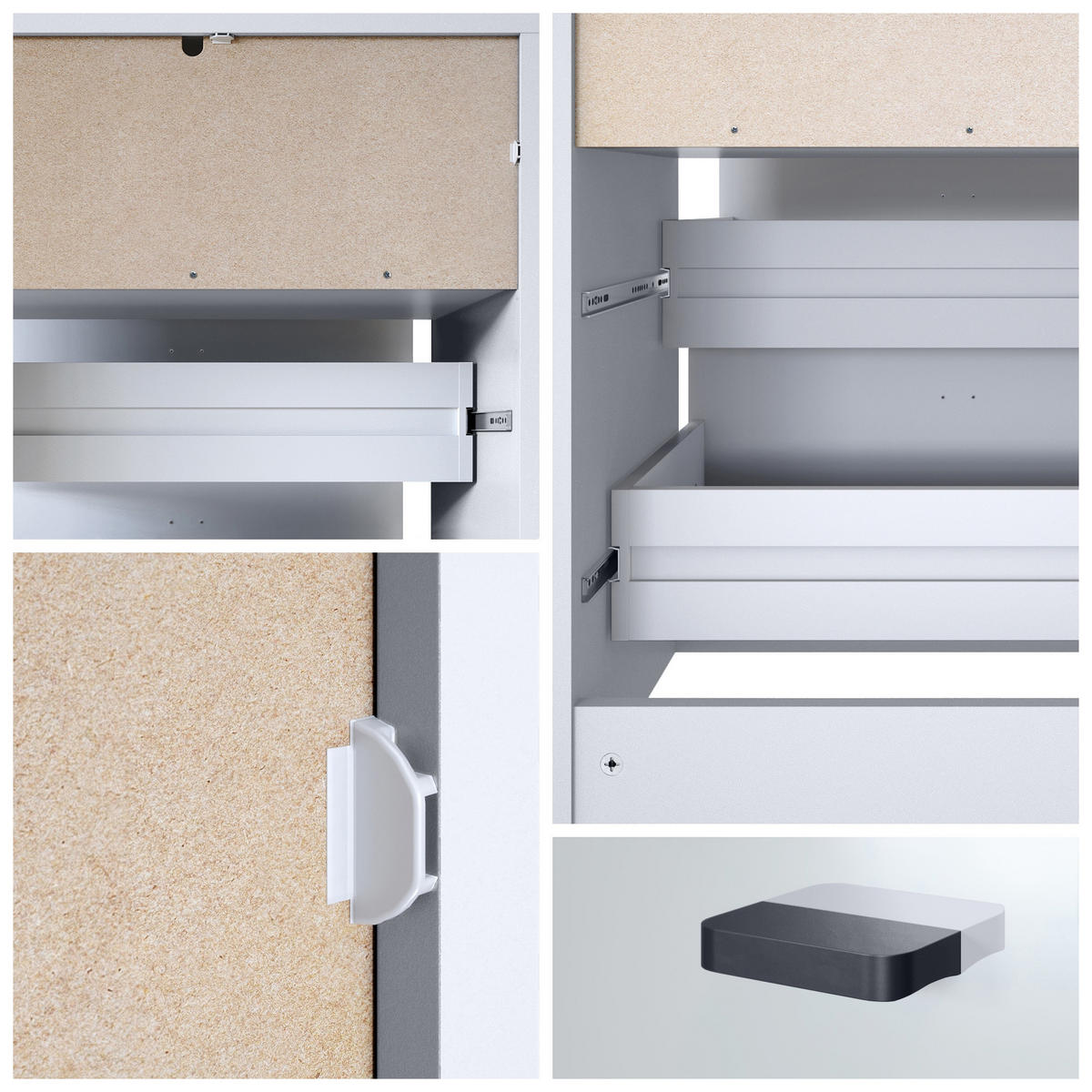 KOMMODE Pino Fronten in Anthrazit matt - Dunkelgrau/Anthrazit, Holzwerkstoff (56/67.5/36cm) - Vladon