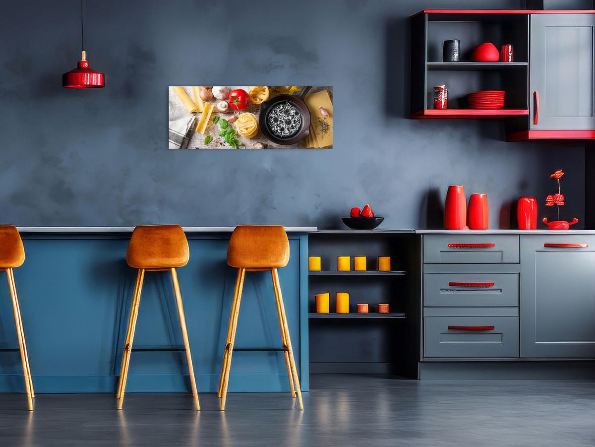 GLASBILD 80x30 cm Küche mediterran - Multicolor, Glas (80/30cm) - artissimo