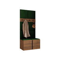 MOBILIER PENTRU HOL Orion IV - culoare lemn de nuc/verde, material plastic/compozit lemnos (84/186/46cm) - MIRJAN24