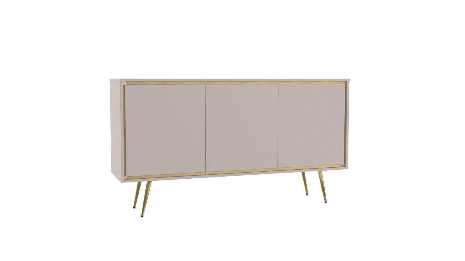 KOMMODE Tori 150 cm Kaschmir - Kaschmir/Goldfarben, Holzwerkstoff/Metall (150/80/40cm) - Ravio