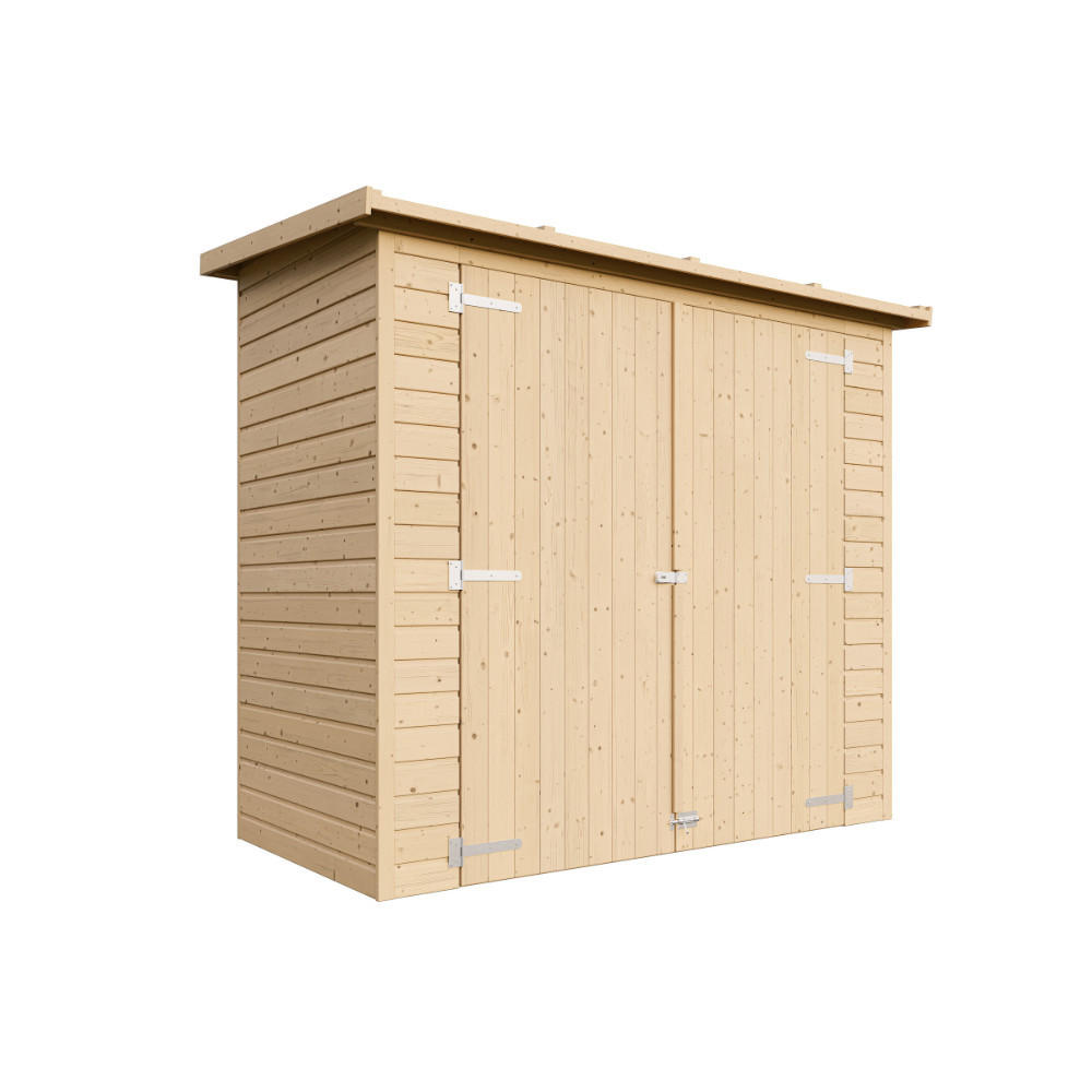 GARTENHAUS HOLZ H194x123x223 cm/2.1 m² - M348 - Beige, Holz (223/194/101cm) - Timbela