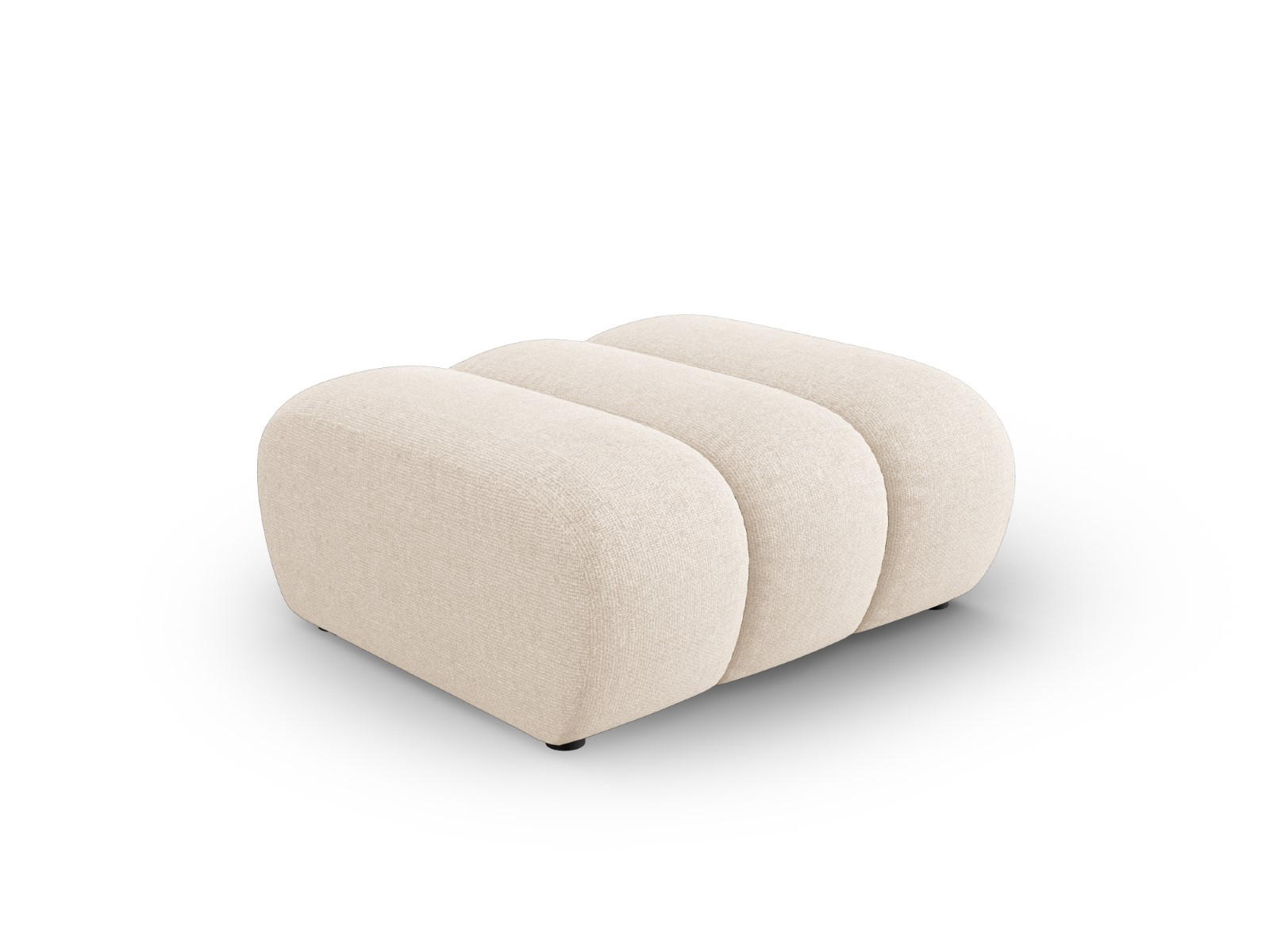 POUF Lupine aus Chenille-Stoff leichtes beige - Creme, Textil (95/43/92cm) - Micadoni