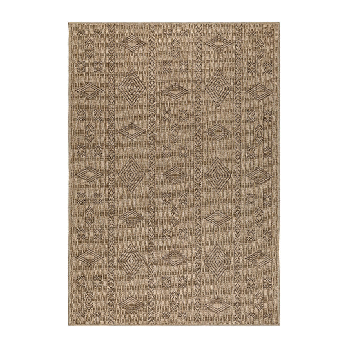 TEPPICH Outdoor Flachgewebe Vintage Polypropylen Balkon Schwarz Rechteckig 200x290 - Schwarz, Textil (200/290cm) - KADIMA DESIGN
