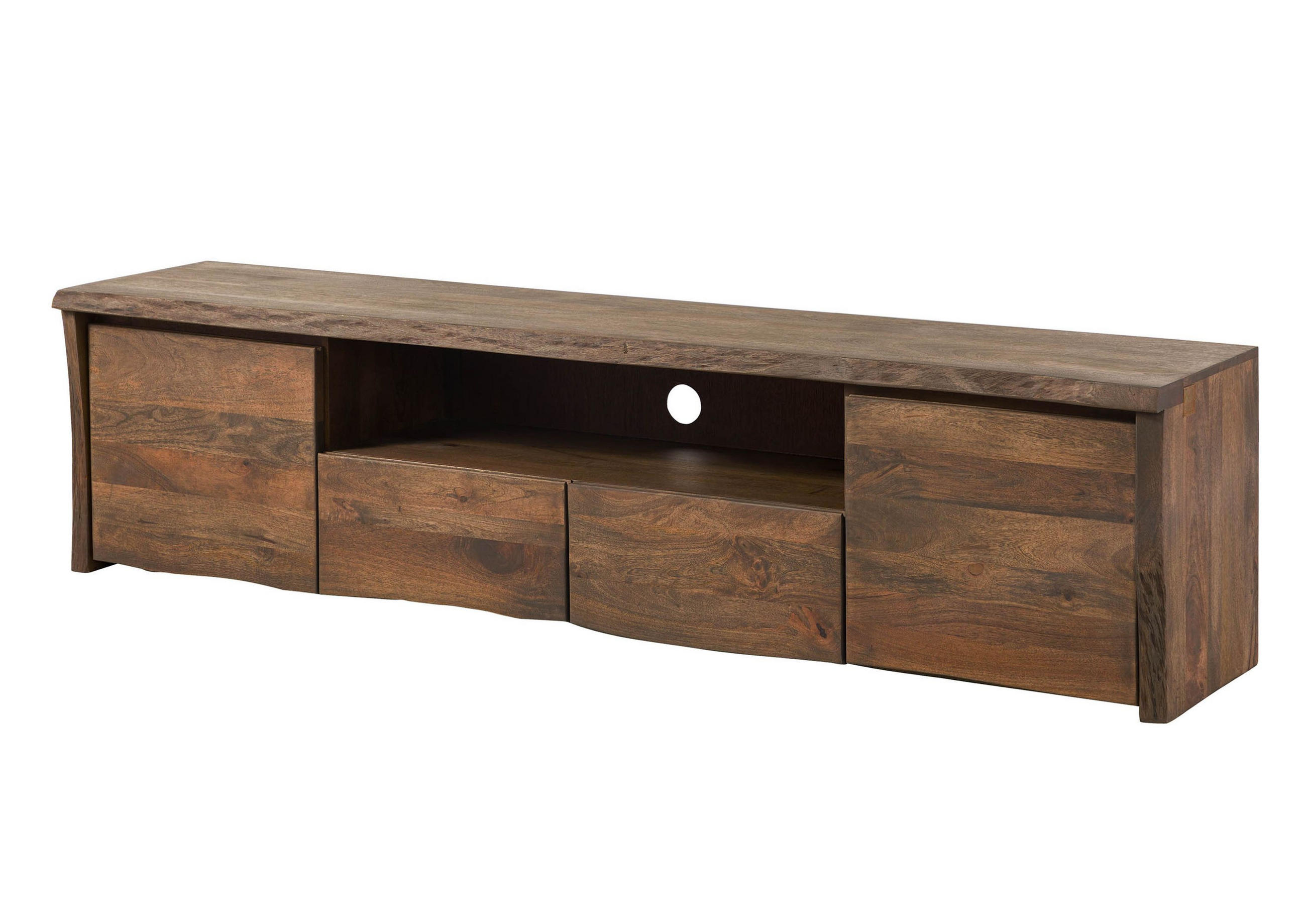 TV-BOARD Mango 200x45x50 braun geölt PURE MANGO #221 - Braun, Holz (45/50/200cm) - Massivmoebel24