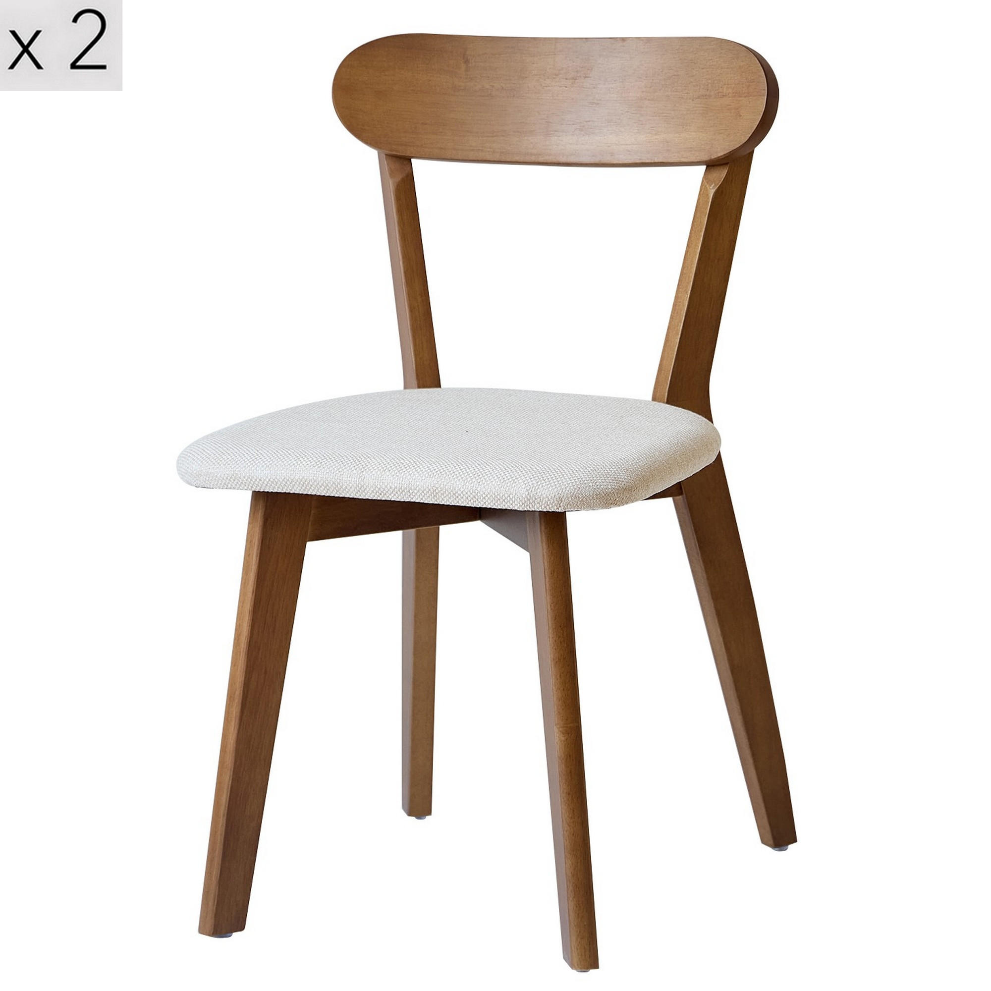 STUHL 2er-Set dunklem Holz Beige - Braun, Holz (41/79/56cm) - Nordlys