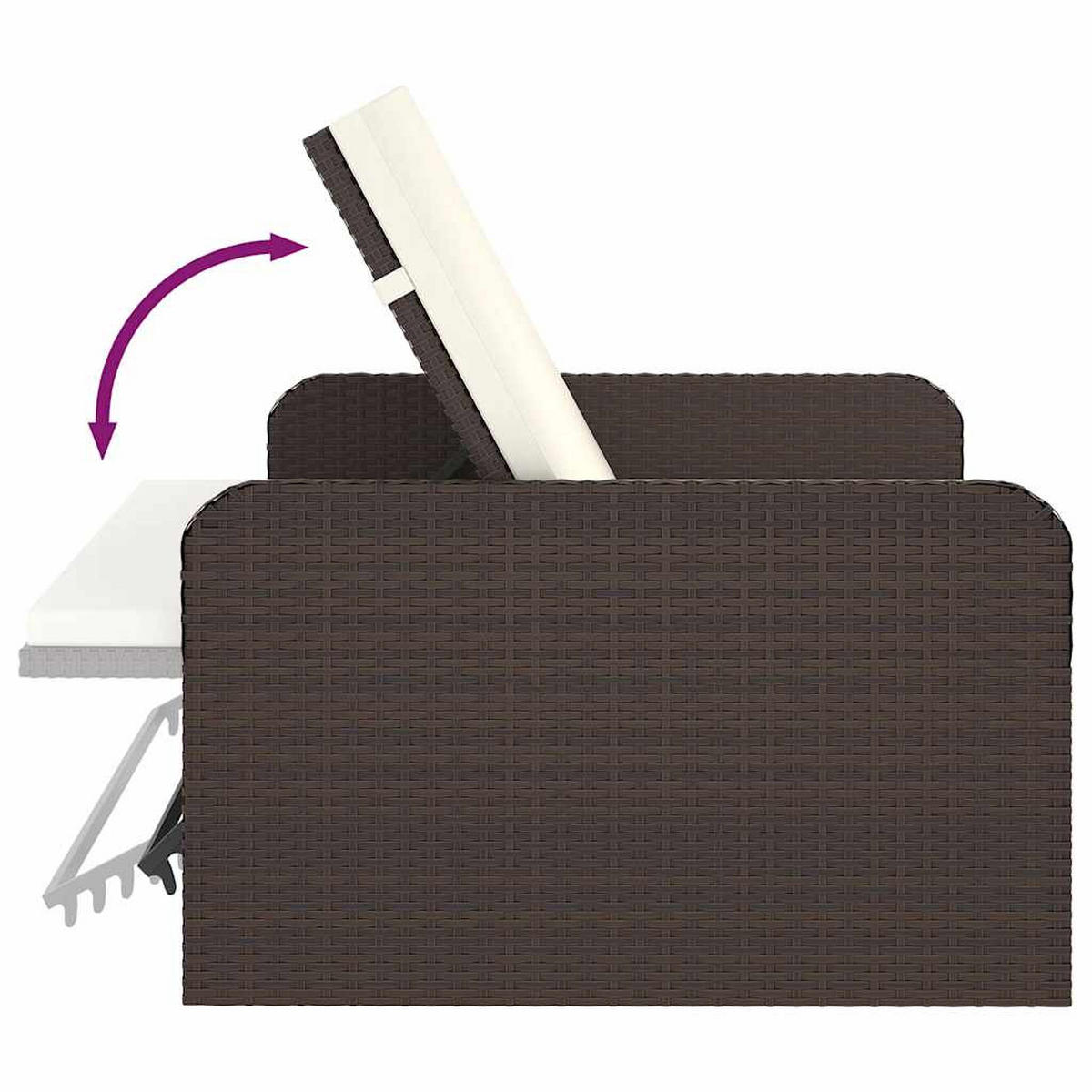 GARTEN-LOUNGE-SET 2Er Set Mit Auflagen Poly Rattan Braun - Braun, Kunststoff - vidaXL